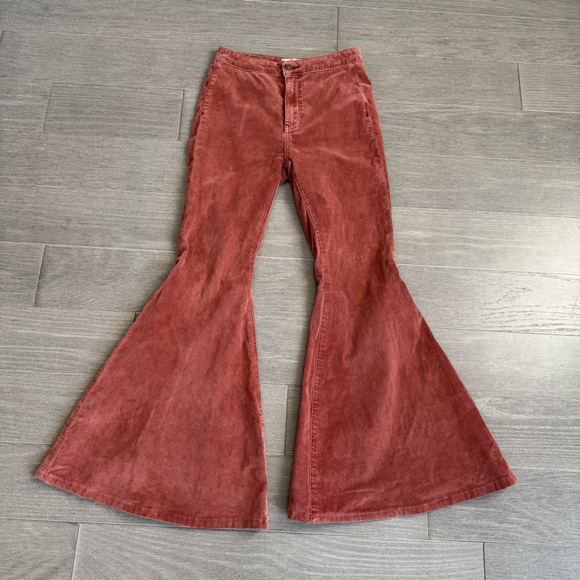 We The Free People Just Float On Corduroy Flare Jeans Pants 25 Bell Bottom 70s - Picture 13 of 16